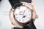 Swiss Copy Montblanc Star Leagcy Moonphase 42 MM Rose Gold Bezel Black Leather 9015 Automatic Watch